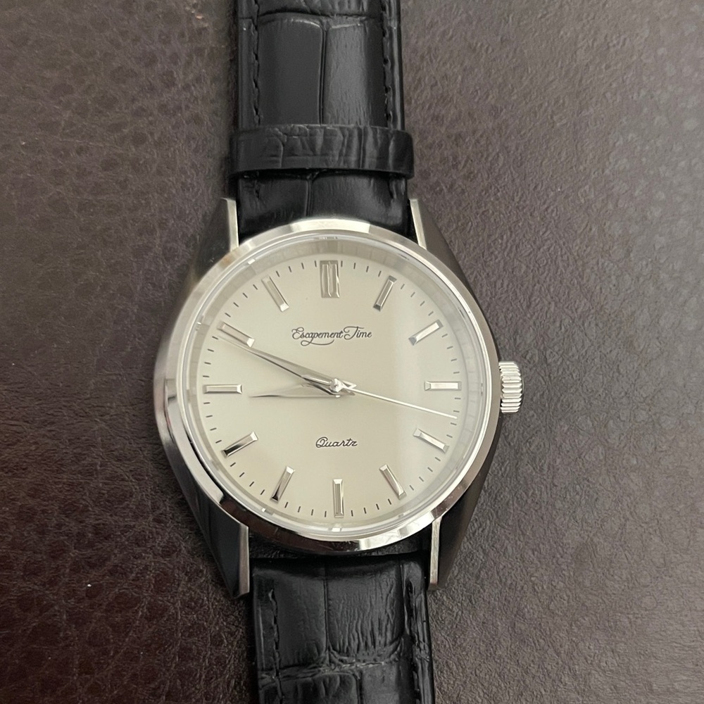 Black Leather Strap Watch
